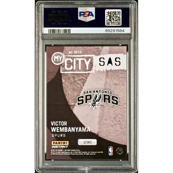 Victor Wembanyama 2023 Panini MyCity Rookie NBA #MY-6 Card PSA 9 Mint - Picture 2 of 2